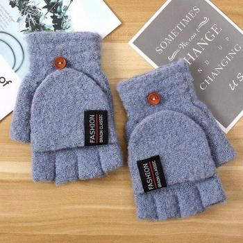 Plüschige Jacquard-Halbfingerhandschuhe für Männer