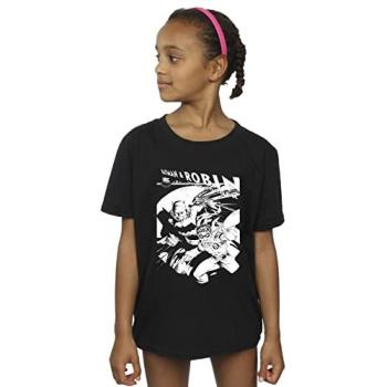 Batman & Boy Wonder Kids’ 5‑6 Year Black T‑Shirt – Girl’s Edition