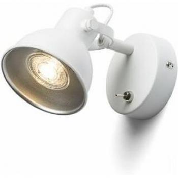 Spot Mural Rosita I Blanc/Argent Gris 230V LED GU10 9W