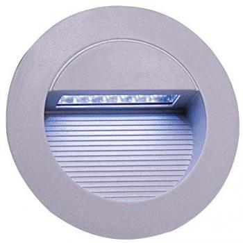 White LED Grey Aluminium Round Recessed Wall Light IP44