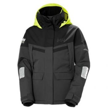 Giacca Helly Hansen Pier 4.0 con cappuccio nero e giallo per donna (M)