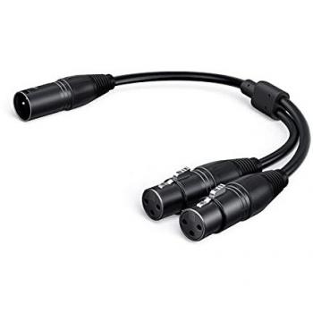 Cabo XLR Y-Splitter para Micrófono 3 Pinos 0,3 m Preto