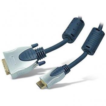 S/CONN maximum connectivity Home-Cinema HDMI Stecker auf DVI-D-Stecker (24+1), Ferrits, verchromte Metall-Stecker, 2x Ferrit, vergoldete Kontakte, --1,3b, 1,0m (77480-MHQ)