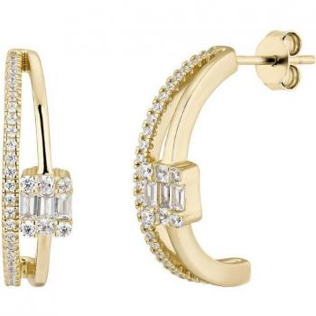 Ear Candy - Pendientes aros (par) Gia elaborados de plata bañados en oro amarillo 18k