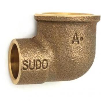 Gomito in bronzo femmina-femmina a saldare 3/4 x 22mm per tubo rame