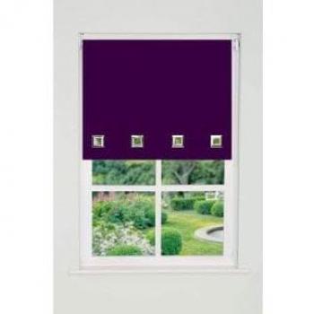 New Edge Blinds Square Eyelet Edge Roller Blind - Aubergine (165cm Drop)