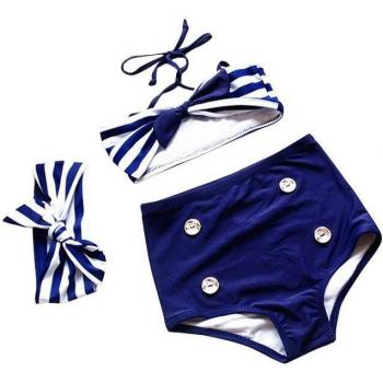 Traje de Baño de Dos Piezas para Niñas con Detalles de Volantes