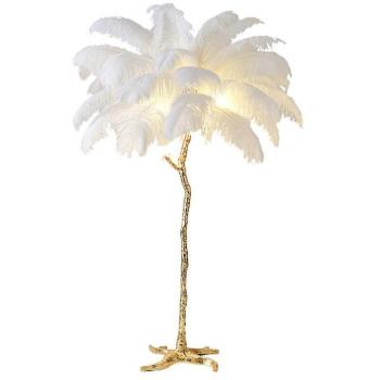 Lampadaire LED Cuivre & Plumes