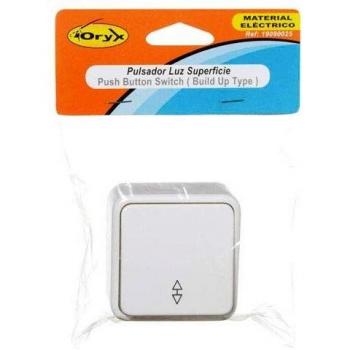 Pulsador Oryx Luz Superficie - Enchufe para Sobreponer - Ideal para Trabajos de Electrónica - Color Blanco