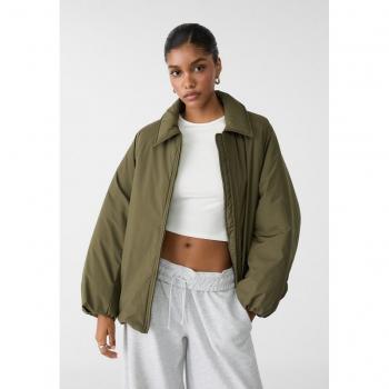 Stradivarius Nylon-Steppjacke Khaki S