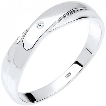 DIAMORE Damenring Elegant Verlobung mit Diamant (0.02 ct.) aus 925 Sterling Silber