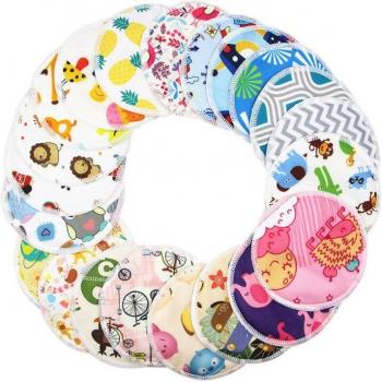 10pcs Waterproof Bamboo Nursing Pads for Breastfeeding - Reusable