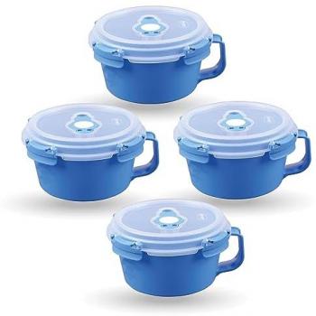 Tontarelli Frischhaltedose 0,85 L - 4er Set Kunststoff - luftdichte Aufbewahrungsbox für Lebensmittel