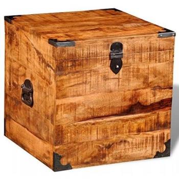 Rough Mango Wood Storage Chest, Cubic, Vidaxl