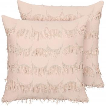 Coussin décoratif Agastache rose, format carré 45×45 cm