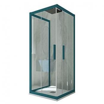 Cadre douche à trois côtés 75x80 cm coulissant Vert Nocturne Kolors Trio
