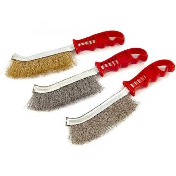 Brosses HBM en acier inoxydable, laiton et acier - 3 pièces