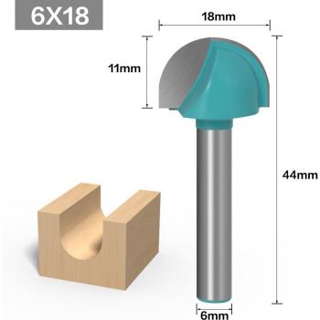 Broca Redonda de Carburo Sólido, Herramienta CNC, Vástago de 6mm, 1 Unidad