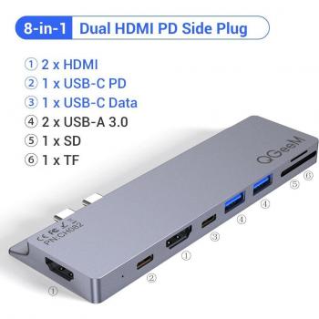 QGeeM USB C Multiport Hub Adapter for MacBook Pro