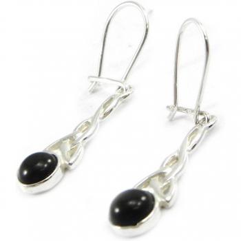 Dormeuses Argent 'Déesse Noir de Jais'