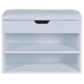 Meuble à chaussures blanc avec rangement 60x30x45 cm