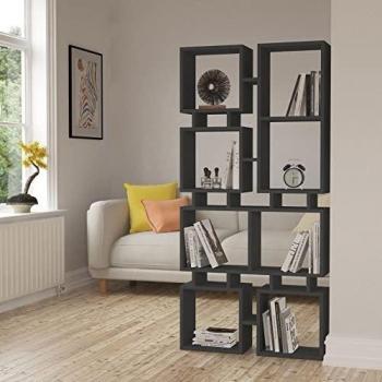 Libreria bifacciale in legno 79x166,5H cm colore antracite - Rail