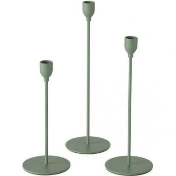 Boltze Home Kerzenständer Malte – Eisen, 23–33 cm, grünes Finish