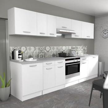 Cocina Completa EKO 9 Módulos en Blanco Estilo Moderno