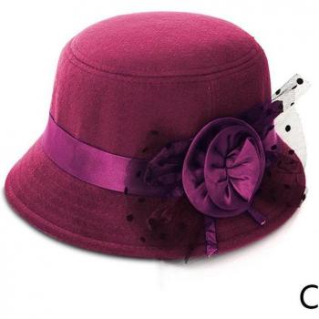 Women's Vintage Fedora Hat - Wide Brim, Soft and Warm