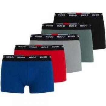 Boxer HUGO Trunk Logo 5 pezzi blu rosso grigio - L