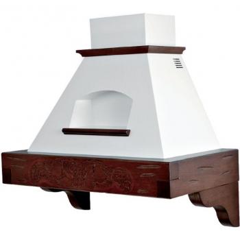 Cappa Cottura Rustica Bianca GIADA MAX Cornice in Legno 120 cm