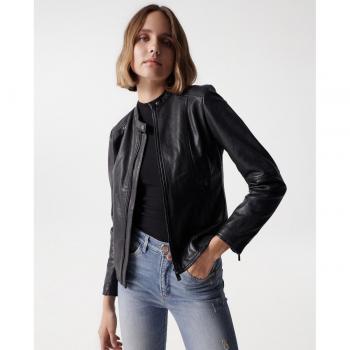 Giacca di Pelle Nera Basic Donna XL Salsa Jeans