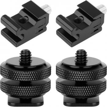 Kit 4 Cámaras + Adaptador Zapata Frío ¼” + Soporte Flash DSLR