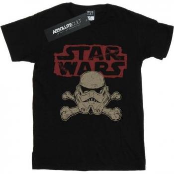Star Wars Ladies Stormtrooper Skull Logo Cotton T-Shirt L Black