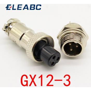 GX12 3-Pin Rundsteckverbinder Set