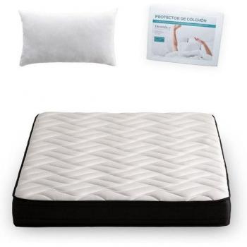 Almohadón BAKU: Colchón Viscoelástico 21 cm + Almohada Hueca + Protector Rizo