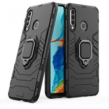 Xiaomi 12 Silikon Hard Case Ring Armor Kickstand Hülle Schwarz