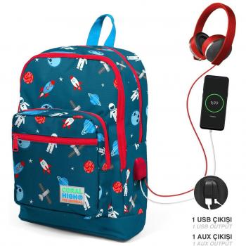 Coral High Kids Space Adventure Four Compartment Backpack
