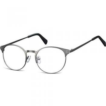 Occhiali da Vista Uomo Montatura Rotonda Metallo Grigio - Anti Luce Blu