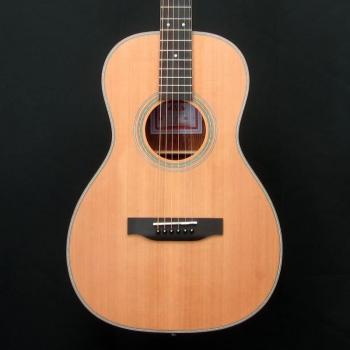 Kala Solid Cedar Top Parlor Acoustic Guitar with Gig Bag, Natural