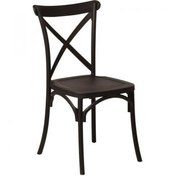 Chaise de Terrasse Stackée en Polypropylène Noir – Modèle Otax (Sklum)