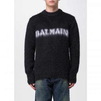 Balmain Maglione Nero Lana Mohair M