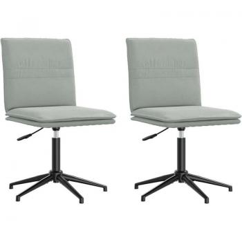 Set de sillas para comedor con acabado terciopelo gris claro – 2 piezas