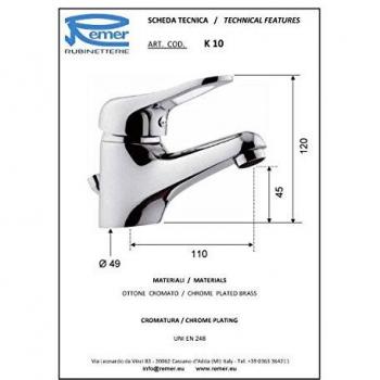 Remer serie kiss miscelatore monocomando cromato lavabo