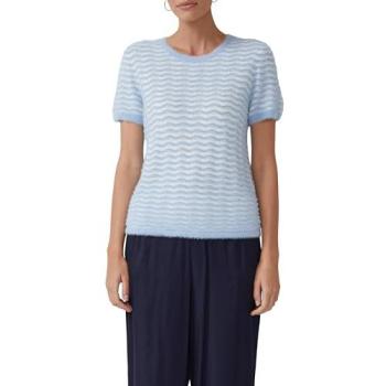 S.Oliver BLACK LABEL Regular Fit Strickshirt in Blau – Größe 40 für Damen