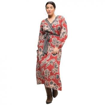 Damen Maxikleid A-Linie mit Blumenmuster