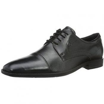Ecco EDINBURGH - Zapatos de cordones de cuero para hombre, color negro, talla 45 EU