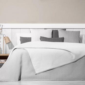 Colcha cubrecama jacquard tramas gris para cama 180 cm