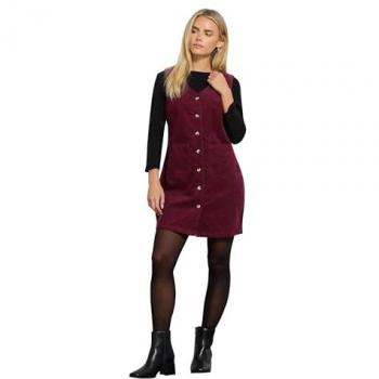 Robe boutonnée en velours côtelé rouge M & Co