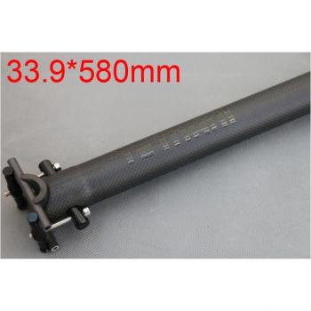 TEMANI 3K Full Carbon Fiber Bike Seatpost Integrated Cover 31.8/33.9/34.9*580mm